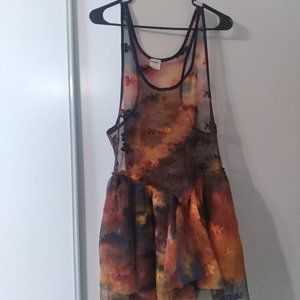 Intimately Free People net sheer multicolor racerback tank top